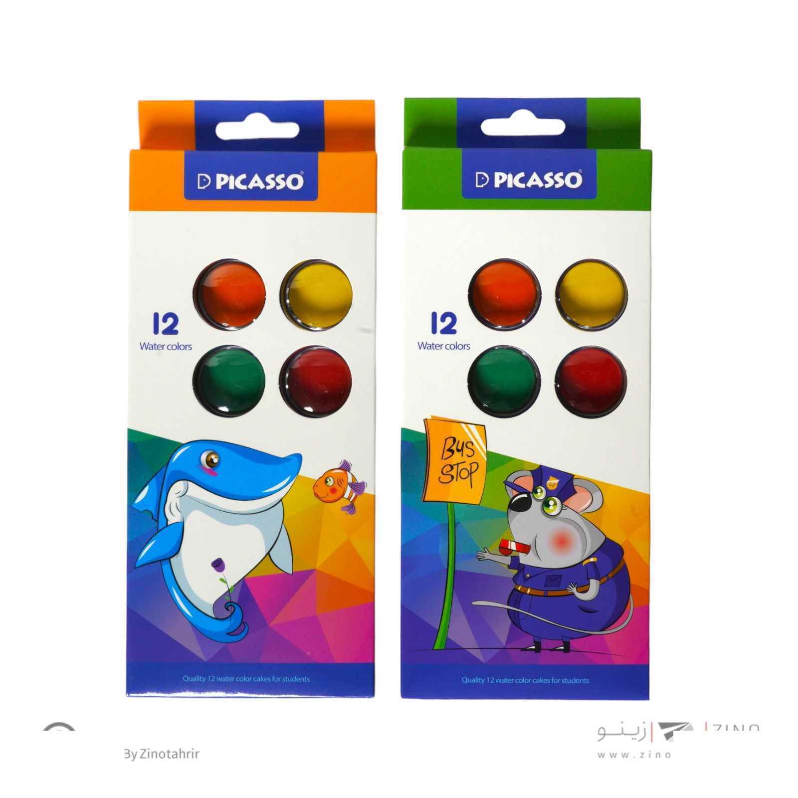 آبرنگ 12رنگ مقوایی پیکاسو