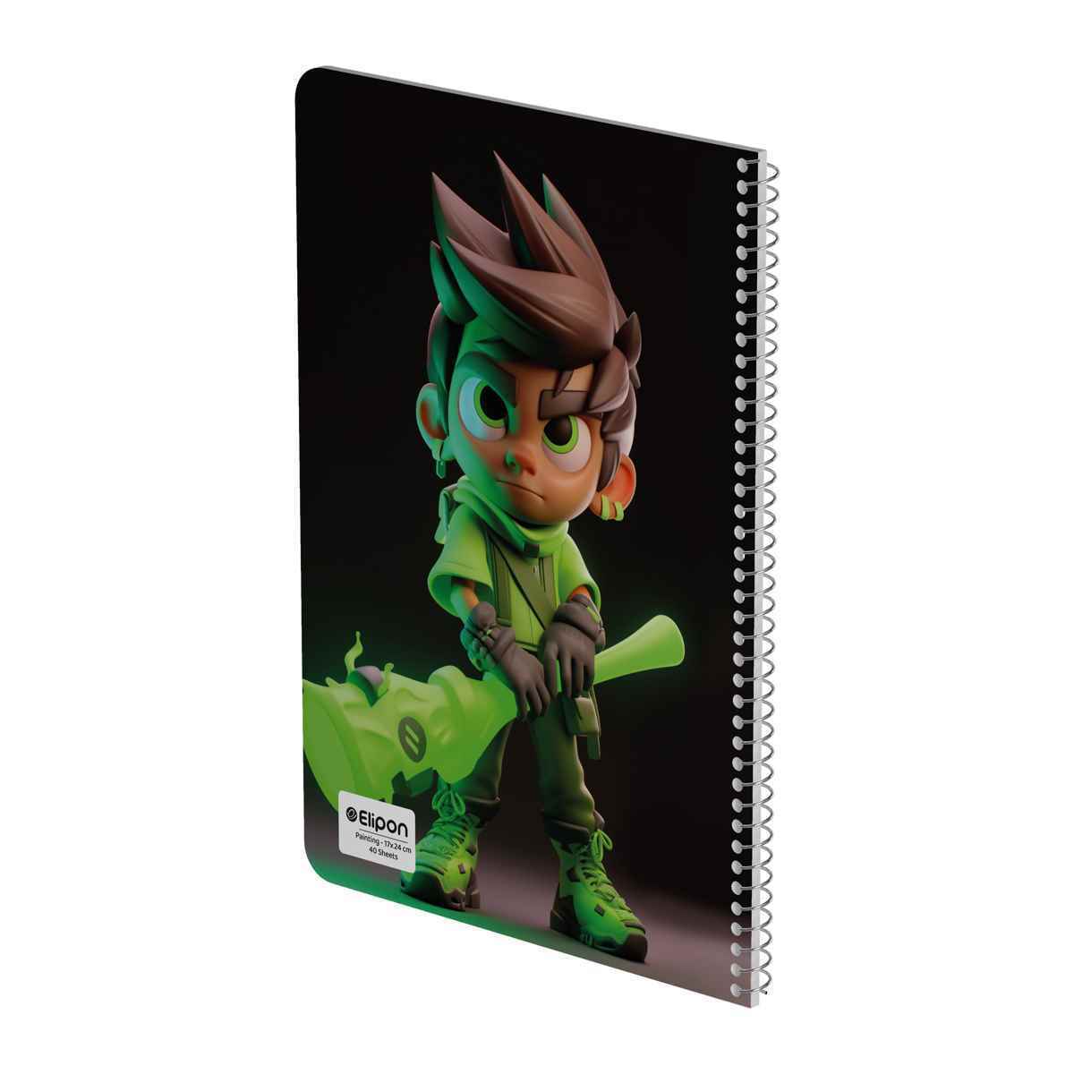 دفتر40برگ نقاشی سیمی وزیری فانتزی الیپون کد289